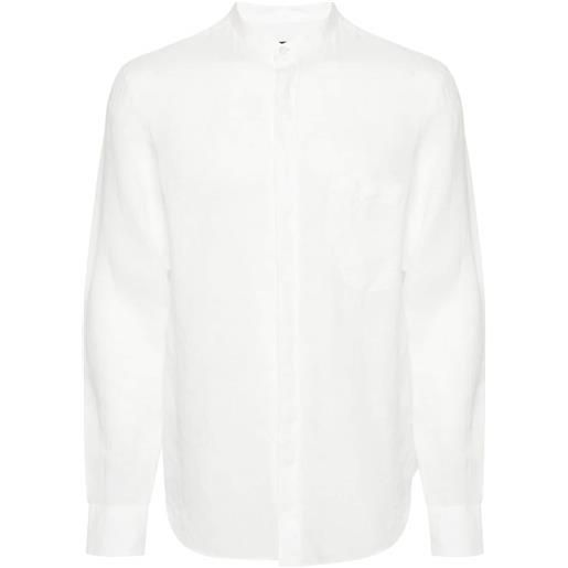 Zegna camicia con colletto alla coreana - bianco