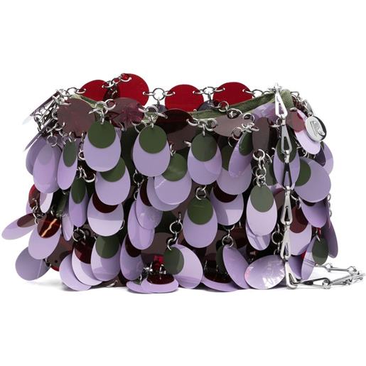 Rabanne borsa a spalla con paillettes - viola