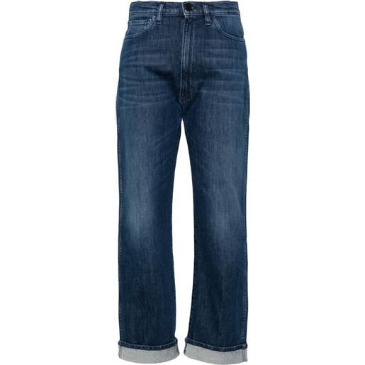 3x1 jeans crop a vita media - blu