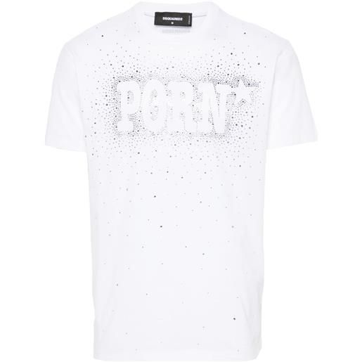 Dsquared2 t-shirt con strass - bianco