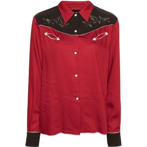 BODE camicia con ricamo jumper western - rosso