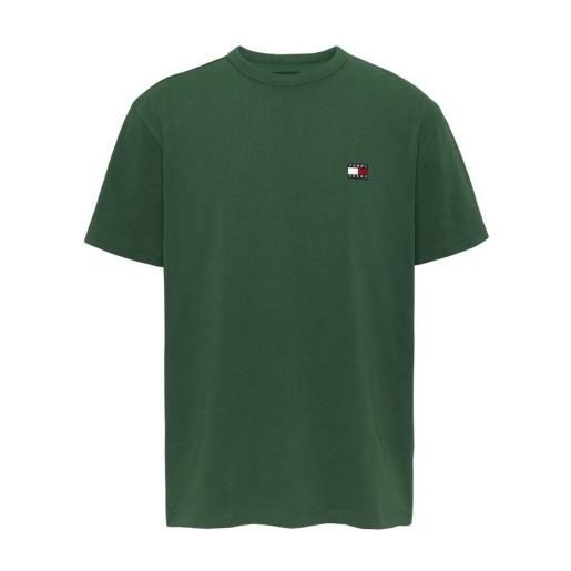 Tommy Jeans tjm reg badge tee ext court green t-shirt m/m verde uomo