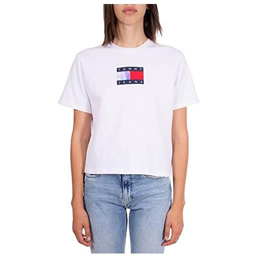 Tommy Jeans tommy hilfiger t-shirt femme Tommy Jeans crop maglietta, bianco, xs donna