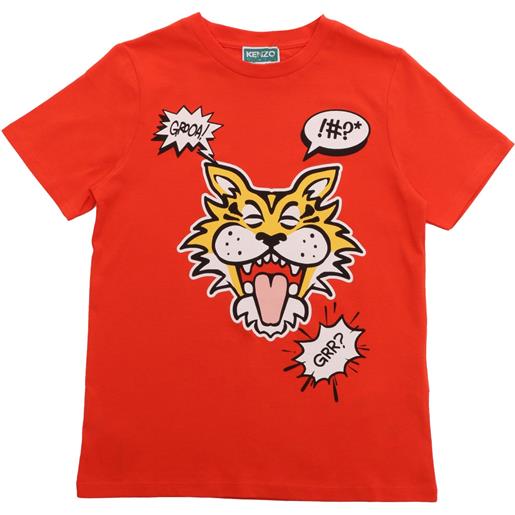 Kenzo t-shirt rossa stampa tigre