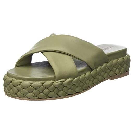 Shabbies Amsterdam shs1365-pantofole in morbida nappa, sandali piatti donna, verde chiaro, 39 eu