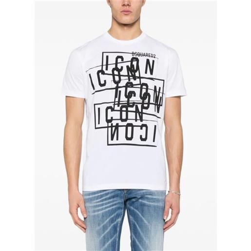 DSQUARED t-shirt icon stamps cool fit uomo