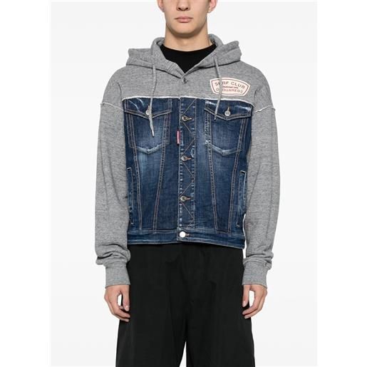 DSQUARED giubbotto hybrid sweatshirt hooded uomo