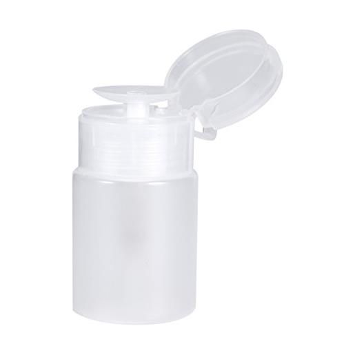 Yinhing dispenser a pompa per bottiglia di plastica vuota da 60 ml per solvente per smalto per unghie, alcool, struccante (white)