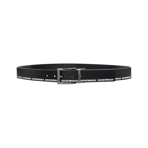 Emporio Armani cintura reversibile stampa lettering h35 y4s195 y224j black/black
