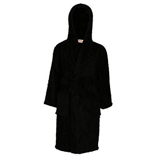 A2Z 4 Kids bambini ragazze ragazzi asciugamano accappatoio nero cotone - towel bathrobe black_2-3