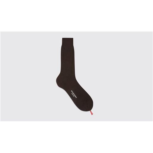 Scarosso dark brown cotton calf socks marrone - cotone