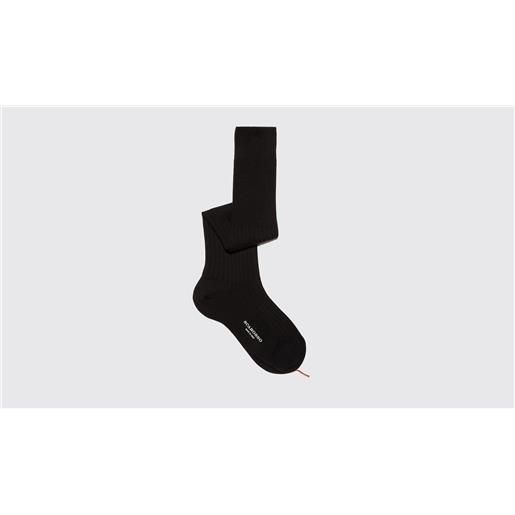 Scarosso black wool knee socks nero - lana merino