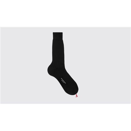 Scarosso black cotton calf socks nero - cotone