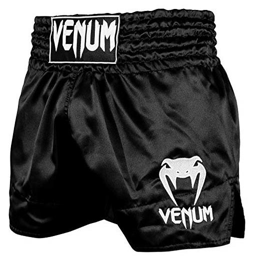 Venum classic, pantaloncini muay thai unisex - adulto, nero/bianco, s