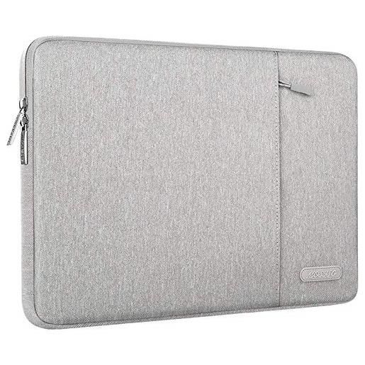 MOSISO laptop custodia borsa 13-13,3 pollici notebook compatibile con mac. Book air/pro, compatibile con mac. Book pro 14 m3 m2 m1 pro max 2024-2021, poliestere manica verticale con tasca, grigio