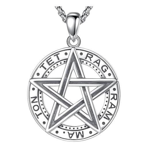 CELESTIA ciondolo pentacolo collana strega collana pentagramma argento sterling tetragrammaton gioielli wicca regali occulto esoterici esoterismo oggetti donne e uomini