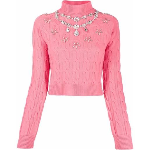 Rabanne maglione con decorazione - rosa