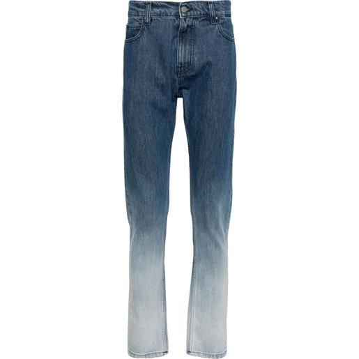 MSGM jeans affusolati con lavaggio schiarito - blu