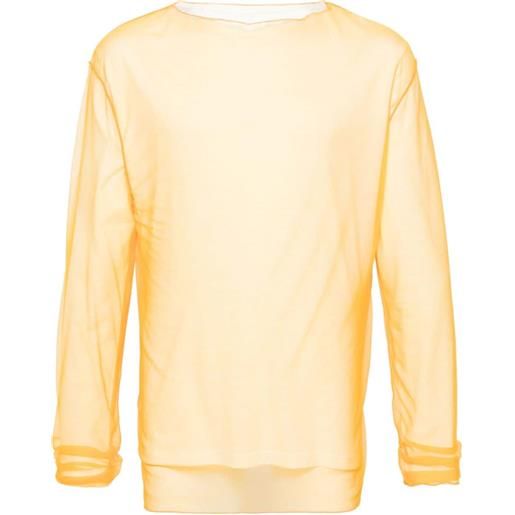 Jil Sander t-shirt con design a strati - arancione