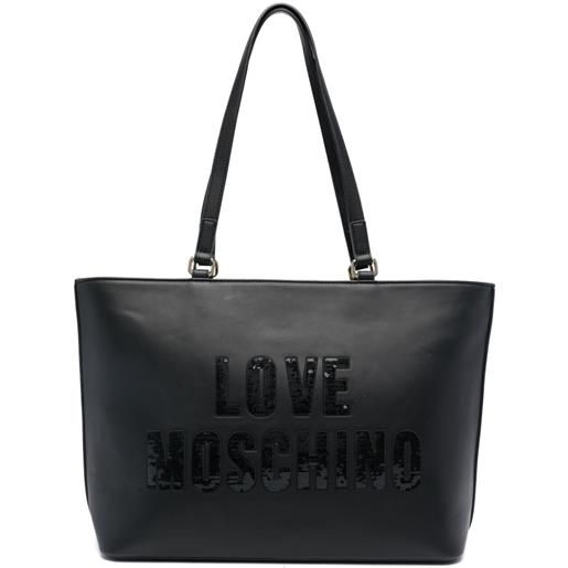 Love Moschino borsa tote con paillettes - nero