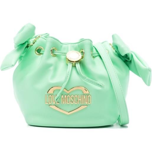 Love Moschino borsa a secchiello con placca logo - verde