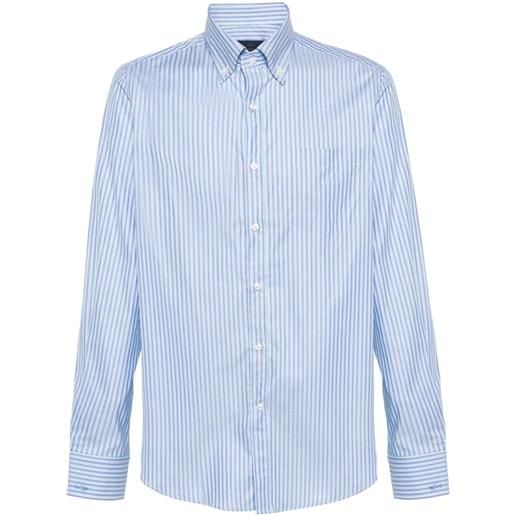 Paul & Shark camicia a righe con ricamo - blu