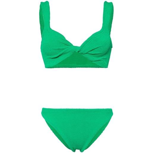 Hunza G bikini effetto arricciato - verde