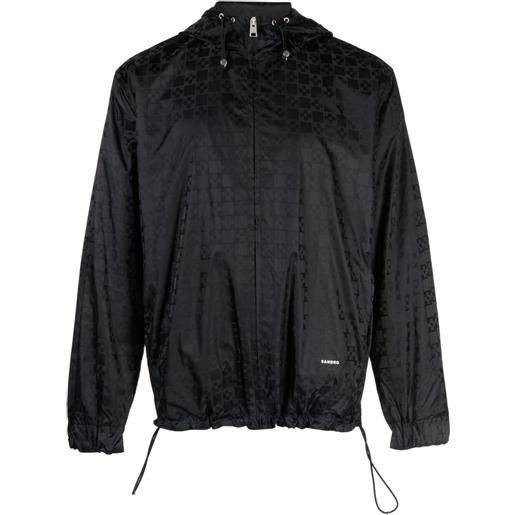 SANDRO giacca a vento con monogramma jacquard - nero