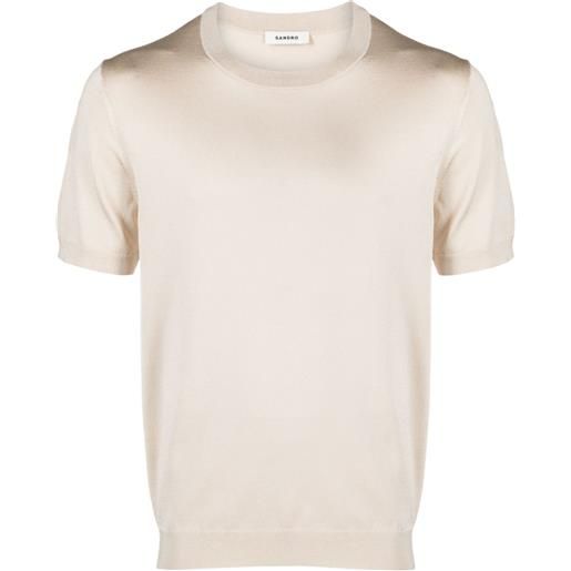 SANDRO t-shirt girocollo - toni neutri