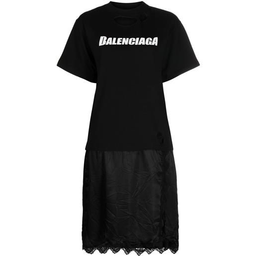 Balenciaga abito modello t-shirt con stampa - nero