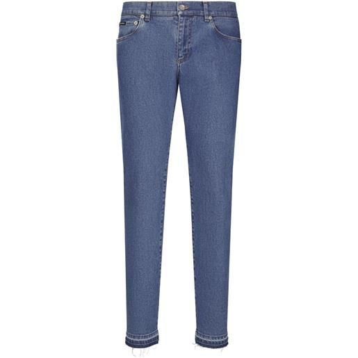 Dolce & Gabbana jeans slim con applicazione - blu