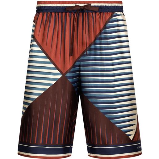 Dolce & Gabbana shorts con stampa geometrica - rosso
