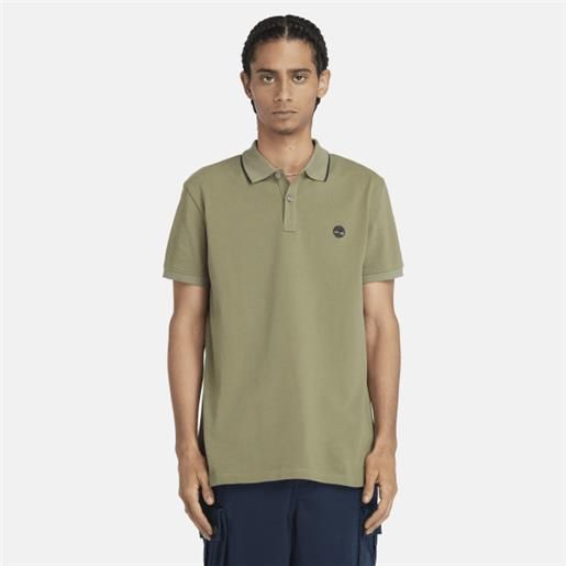 Timberland polo con colletto stampato millers river da uomo in verde verde