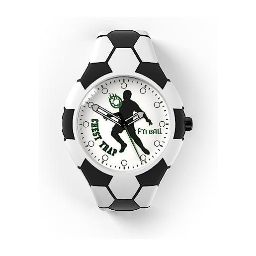 F'N BALL orologio da polso per appassionati di calcio, idea regalo per adulti, bambini e ragazzi - in silicone, texture pallone da calcio