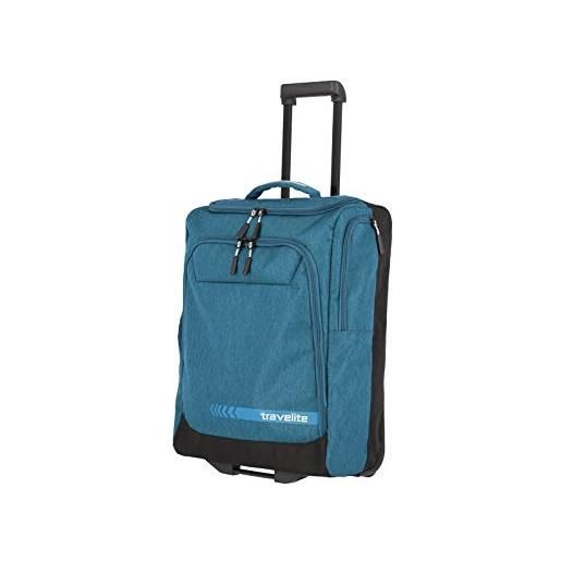 travelite trolley da viaggio dimensione s come bagaglio a mano, serie di valigie kick off - pratica borsa da viaggio con ruote per le vacanze e lo sport, 55 cm, 44 litri