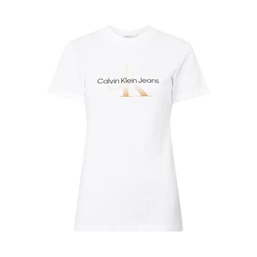 Calvin klein jeans - t-shirt donna con logo sfumato - taglia l