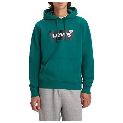 Levi's standard graphic sweatshirt, felpa con cappuccio uomo, bw hoodie evergreen, s