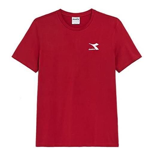 Diadora t-shirt ss core uomo maglia cotone sport tinta unita logo 102.179485 taglia s colore principale carmine red