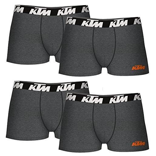 KTM l- set di 4 boxer grigio occuro pantaloncino, multicolore, l uomo