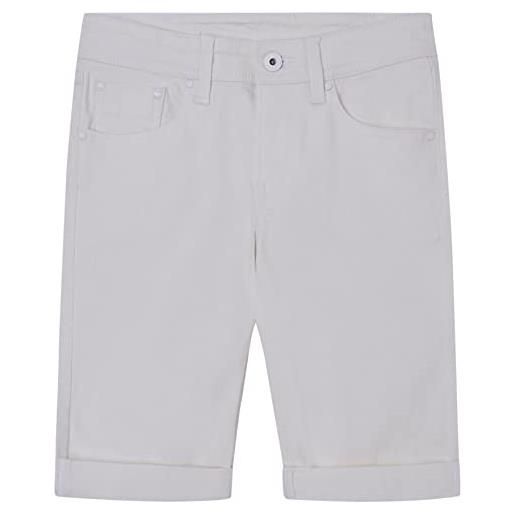 Pepe Jeans becket short, pantalocini denim bambini e ragazzi, bianco (denim-tr0), 16 anni