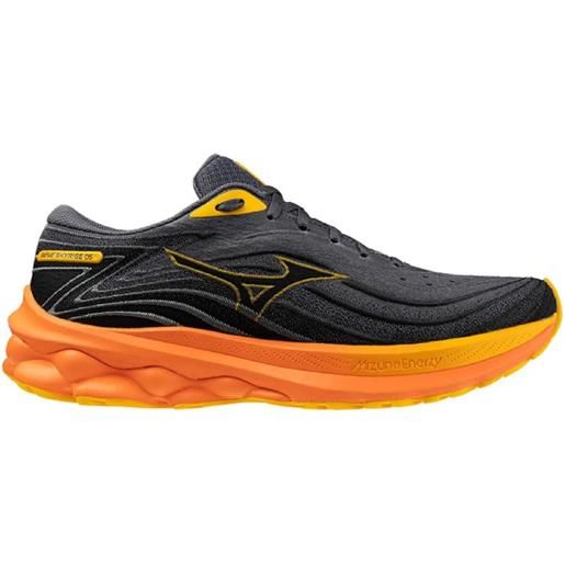 Mizuno scarpa running uomo wave skyrise 5 dark grey orange neon