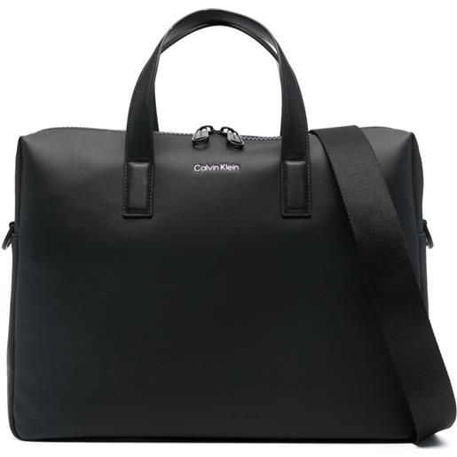 Calvin Klein borsa porta pc con logo a lettere - nero