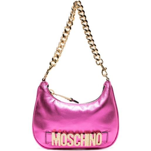 Moschino borsa a spalla con logo - rosa