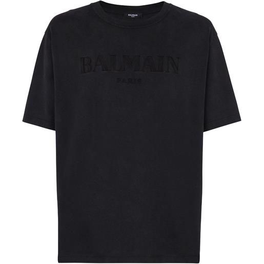 Balmain t-shirt con ricamo - grigio