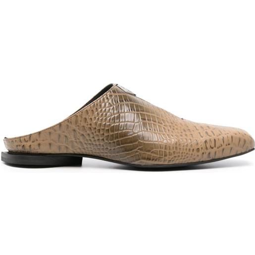 GmbH slippers jamal con effetto coccodrillo - marrone
