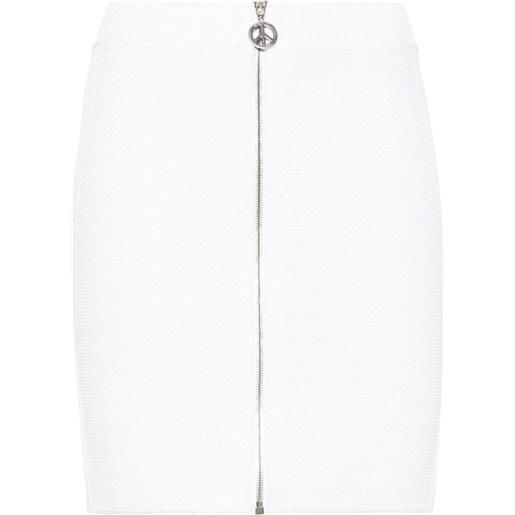 MOSCHINO JEANS minigonna con zip - bianco