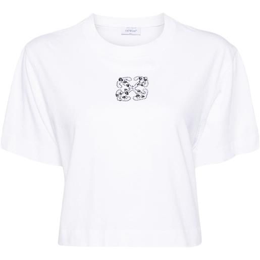Off-White t-shirt con stampa bling leaves arrows - bianco