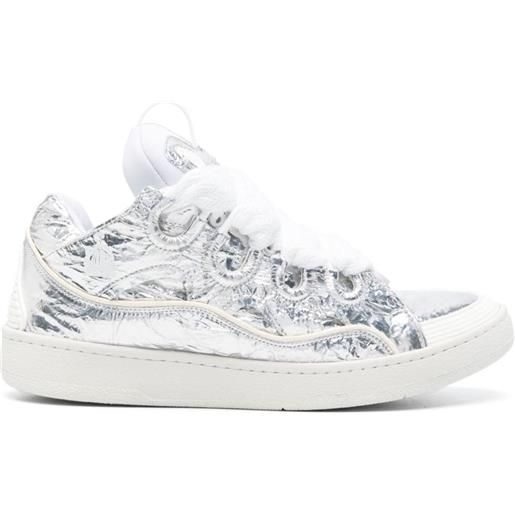 Lanvin sneakers curb con effetto stropicciato - argento