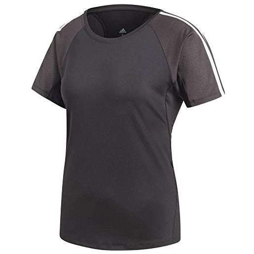 Adidas, training 3-stripe tee donna, black, 2xs 32-34