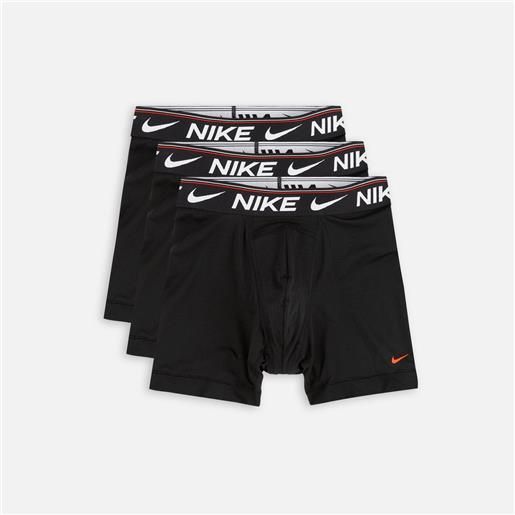 Nike dri-fit ultra comfort 3 pack boxer brief black/black/black uomo